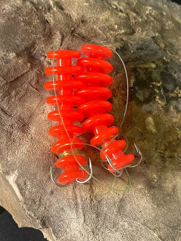 thumbnail image 2 of Magic Catfish Bait Hogwild Dipper Worm - Red - Pack Of 2 2 of 11